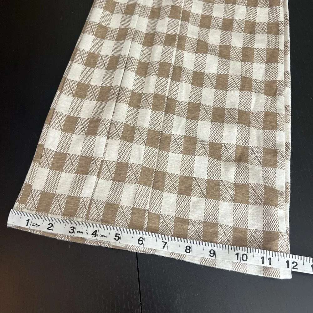 En Saison ANTHROPOLOGIE Mani Gingham Plaid Jumpsuit Size XS Beige Belted Pockets